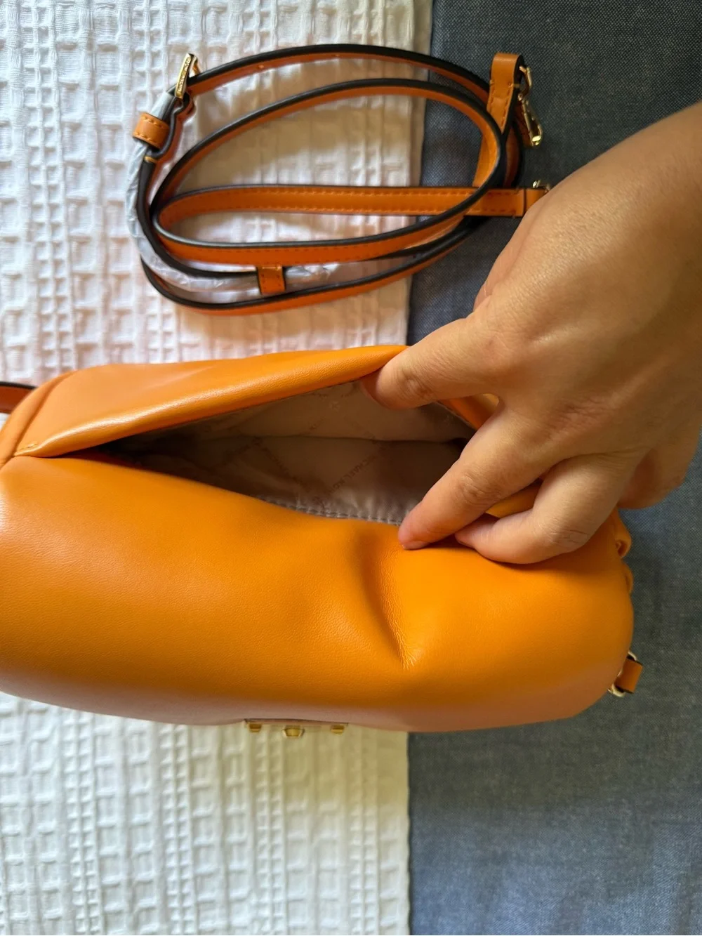 Michael Kors Orange Leather Shoulder Bag